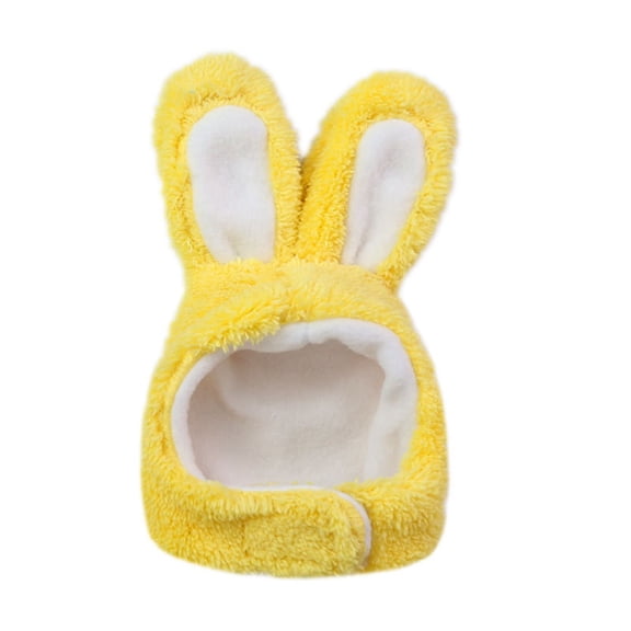Pet Easter Bunny Headwear - Yellow Fluffy Rabbit Ear Design, Soft Plush Material - For Cats, Small Dogs, Pet Photoshoots, Easter Parties, Daily Wear
