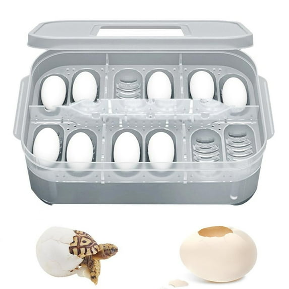 Pet Egg Incubator, Reptile Egg Breeding Hatchery Box Incubator Tray Container Box for Snake Gecko Lizard (12 Holes)