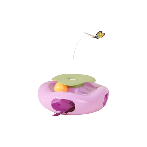 Pet Electric Cats Toy Series Automatic Rotating Butterfly Track Play Disk Interactive Cats Toy For Cats, Featuring Automatic Rotating Butterfly Track And Play Disk For Engaging