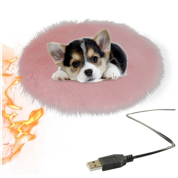 Pet Electric Heating Pad, USB Charging Heated Mat with Constant Temperature - Plush Indoor Warming Pad for Cats, Dogs, Puppies, Kittens in Winter