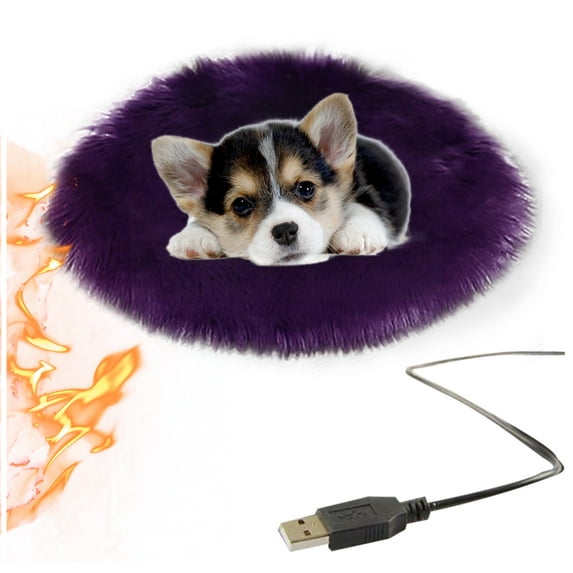 Pet Electric Heating Pad, USB Charging Heated Mat with Constant Temperature - Plush Indoor Warming Pad for Cats, Dogs, Puppies, Kittens in Winter