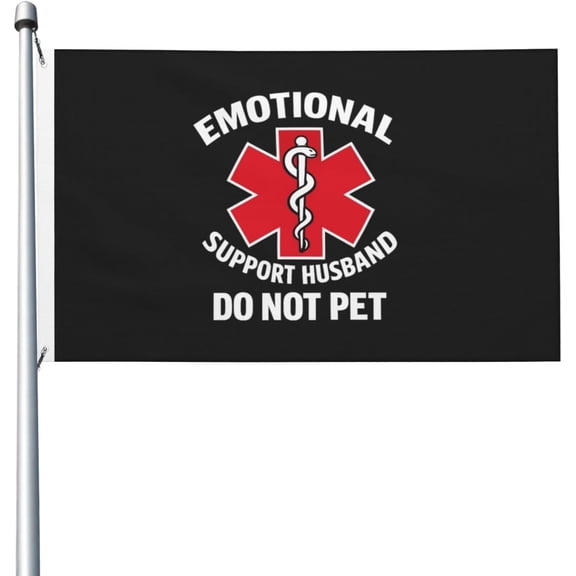 Do Not Pet Emotional Support Husband Flag for Room Guys Double Sided Fun Flags for Party 3x5 Ft, Do Not Pet Emotional Support Husband Tapestry for Living Room