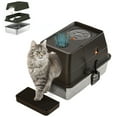 thumbnail image 1 of Pet Enclosed Stainless Steel Cat Litter Box With Lid, High-Sided Cat Litter Tray With Scoop And Mat, Top Entry Removable Metal Cat Litter Tray, Easy To Clean, 1 of 8