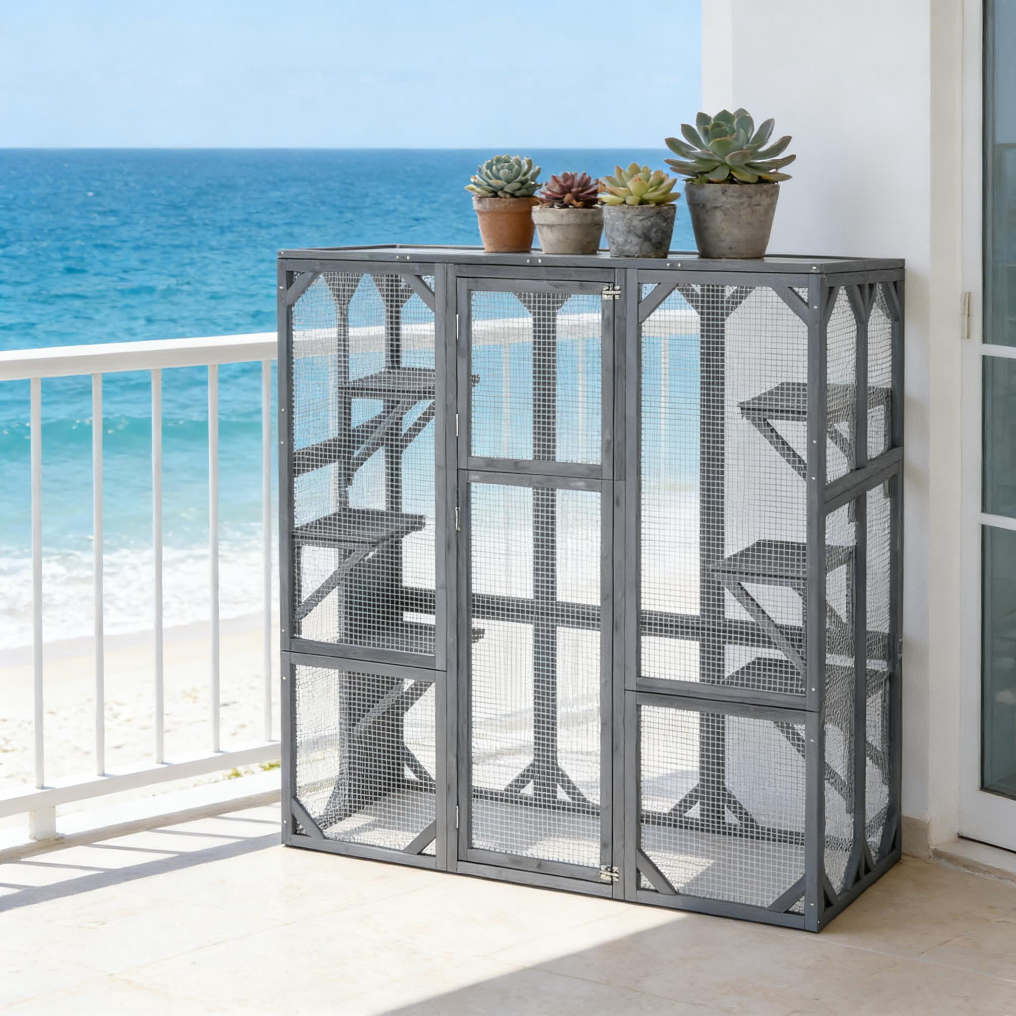 Pet Enclosure, Large Wooden Catio