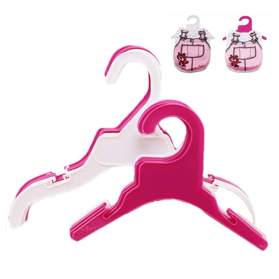 Pet Enjoy 10Pcs Cat Dog Clothing Hangers,Plastic Anti-Skid Dog Puppy Cat Clothes Clothing Rack,Pink Dog Apparel Hangers for Small Animals