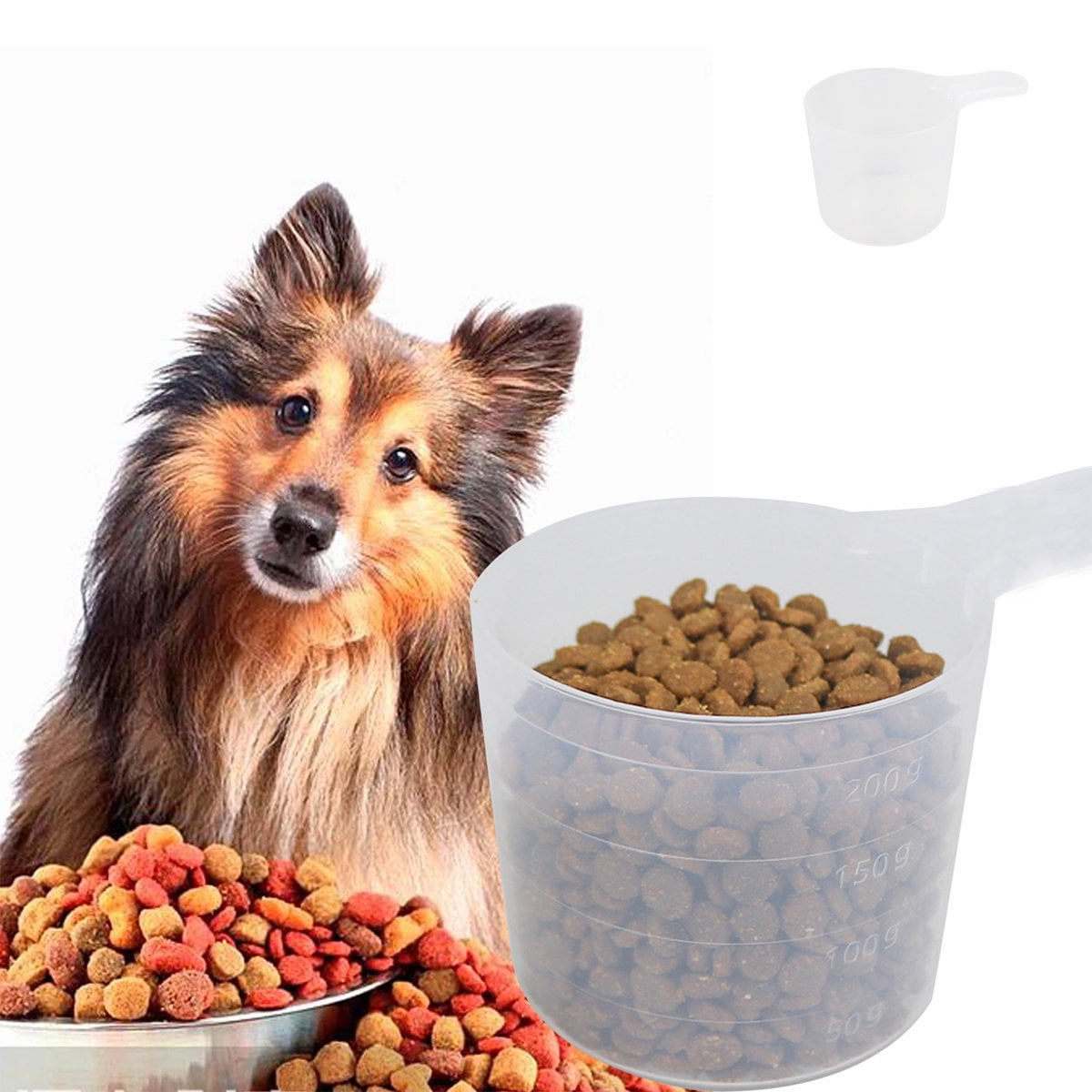 Heldig Pet Food Spoon Plastic Measuring Cup and Spoon SetB 