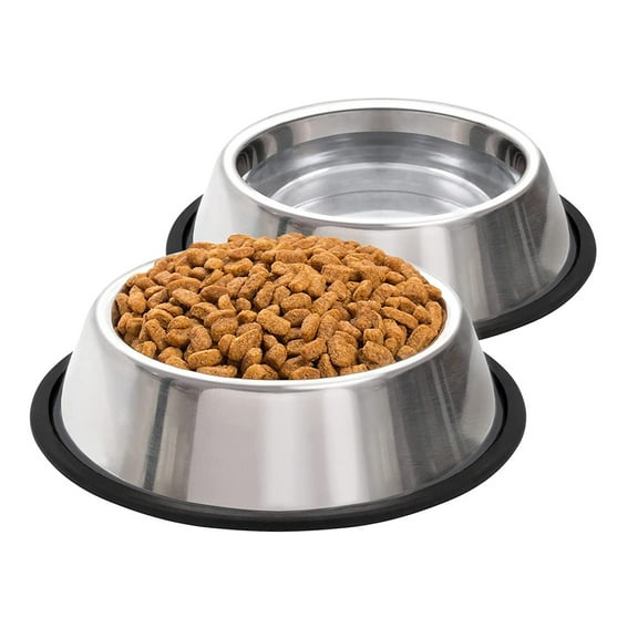 Pet Enjoy 2Pcs Stainless Steel Dog Bowls,Durable Non Slip Metal Food Bowls for Dog,Pets Feeder Bowl and Water Bowl Choice for Dog Puppy Cat and Kitten