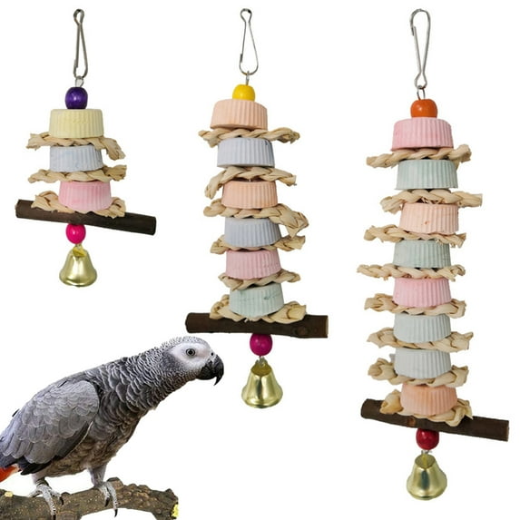 Pet Enjoy Bird Parrot Swing Chewing Toys,Bird Corn Molar Toys,Hanging Bell Bird Cage Toys Suitable for Parakeets,Cockatiels,Conures,Finches,Budgie,Macaws,Parrots