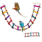 BESTSKY  Pet Enjoy Bird Parrot Toys,Colorful Step Ladder Swing Bridge for Pet Trainning Playing,Flexible Birds Cage Accessories Toys for Cockatiel Conure Parakeet