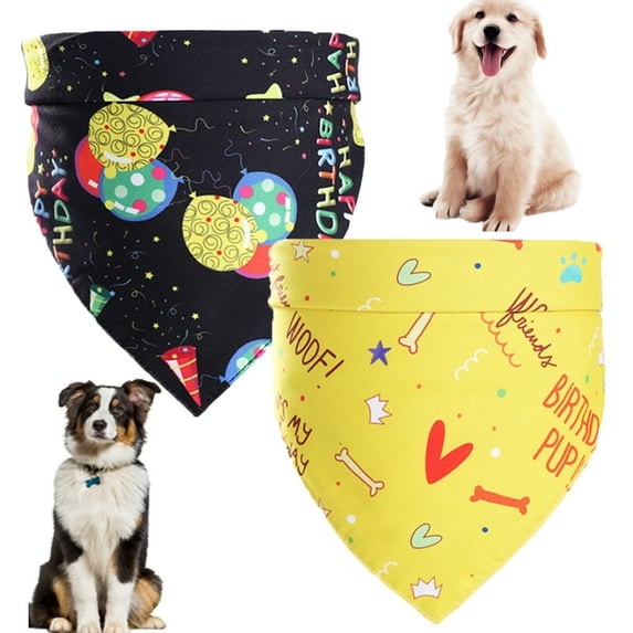 Pet Enjoy Birthday Bandana Dog Boy Girl,Cute Bandanas Handkerchiefs Scarfs Triangle Bibs Accessories for Dogs Puppies Birthday Party Supplies Decorations