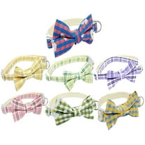 Pet Enjoy Cat Collar with Bow Tie,Cute Plaid Design Bowknot Collar For Cat Dog,Adjustable Safety Kitty Kitten Collars Pet Grooming Accessories