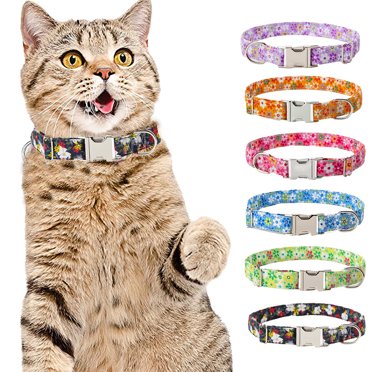 Safety Buckle Collar GoldTiger Halloween Cat Collars 2-Pack With Breakaway Safety - Adjustable Bat & Cat Design With Bell For Kittens & Cats Adjustable Holiday Pet Collars