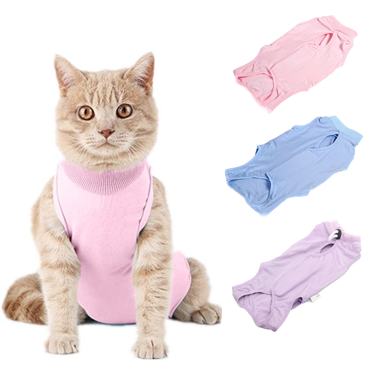 Pet Enjoy Cat Recovery Suit After Surgery,Elastic Breathable Cat