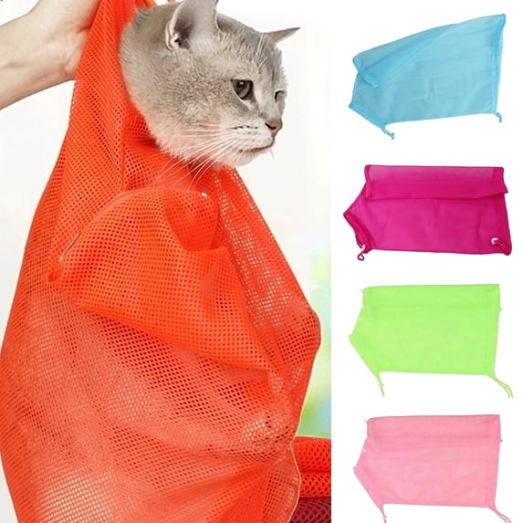 Crazyview Pet Enjoy Cat Shower Net Bag,Cat Grooming Bathing Bag Adjustable Cat Washing Bag,Multifunctional Cat Restraint Bag Prevent Biting Scratching for Bathing Grooming