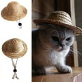 thumbnail image 1 of Pet Enjoy Dog Cat Straw Hat,Breathable Cat Sunhat Pet Farmer Hat,Handmade Stylish Cool Pet Dog Sombrero Hat Cap Headwear for Outdoor Trave, 1 of 7