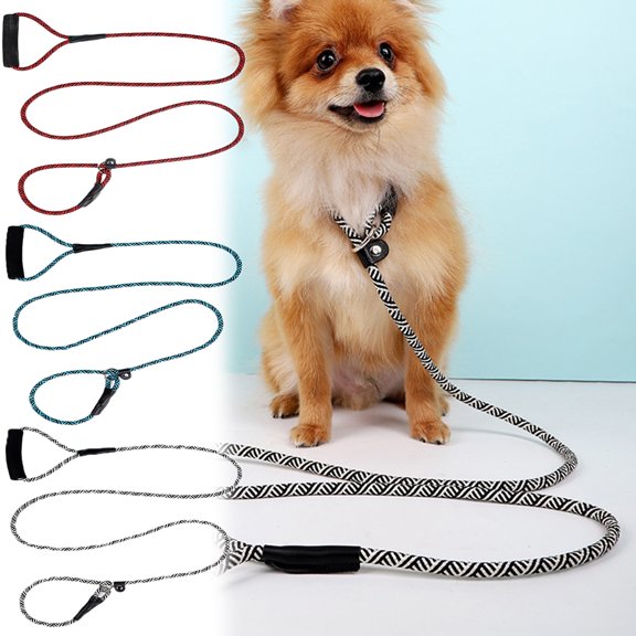 Pet Enjoy Dog Leash Slip Lead and Snap Hook Leash,Durable Adjustable Nylon Rope with Comfortable Handle Pet Training Traffic Walking Lead Leash for Small Medium Large Dogs