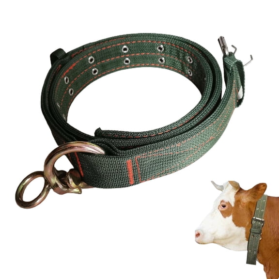 Pet Enjoy Durable Cattle Cow Collar,Adjustable Four-Layer Nylon Thickened Cow Collar Collar with 2-Rows Metal Buckle,Thicken Collar Horse Goat Neck Strap Necklace for Farm Animals