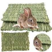 Pet Enjoy Grass Mat for Rabbit Bunny Chew Toys,Small Animal Woven Bed Mat Chew Toy for Guinea Pig Chinchilla Squirrel Hamster and Small Animal