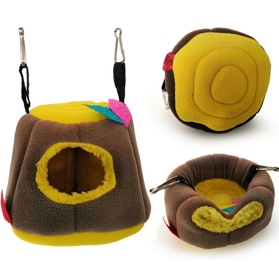 Pet Enjoy Hamster Parrot Hammock Bed,Sugar Glider Cage Nest Accessories,Warm Hamster House Toys for Small Animal Sugar Glider Squirrel Hamster Rat Bird Playing Sleeping