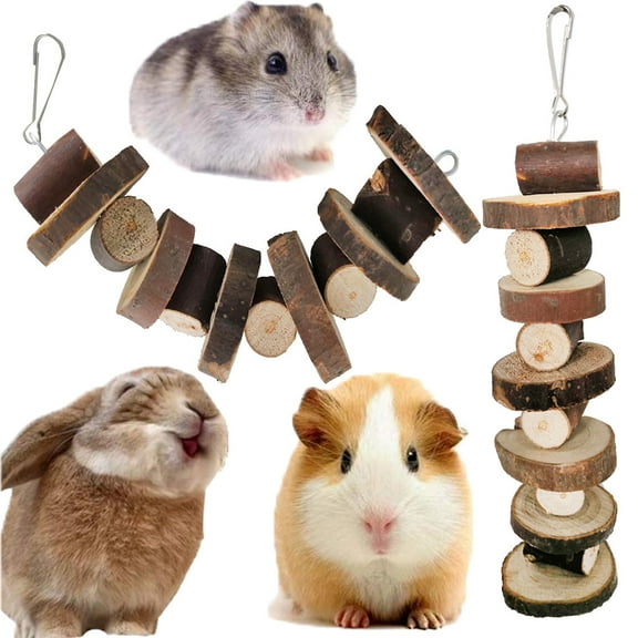 Pet Enjoy Hamster Parrots Chew Toys,Natural Wooden Hamster Toys Small Animals Cage Accessories Apple Wood Sticks Guinea Pig Chew Toys for Hamster Rats Chinchillas Gerbils Parrots