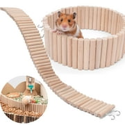 Pet Enjoy Hamster Suspension Bridge Toy,Wooden Long Climbing Ladder Bendable Cage Habitat Toy for Hamster Mice Mouse Gerbils and Other Small Animals