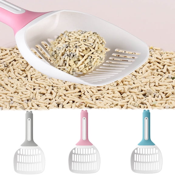 Pet Enjoy Large Cat Litter Scoop,PP Cat Litter Shovel for Kitty Litter Boxes,Stable Long Handle Hollow Design Easy Filtration Cat Litter Box Cleaner