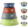 thumbnail image 1 of Pet Enjoy Non-Slip Medium Stainless Steel Food & Water Bowl for Pets, Red, 1 of 8