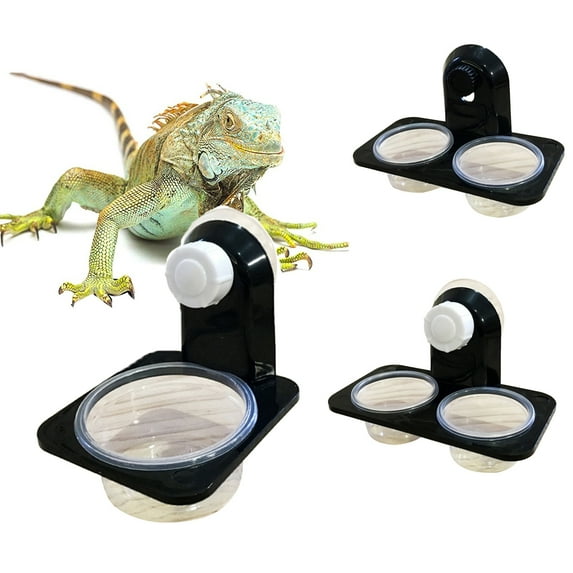 Pet Enjoy Reptile Food Dish Bowl,Worm Water Dish Lizard Gecko Plastic Pet Bowls,Anti-Escape Mini Superworm Feeder Suitable for Glass Tanks and Acrylic Boxes