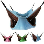Pet Enjoy Small Pet Hammock,Double-Layer Rat Hammock Warm Hanging Bed,Pet Swing Bed Cage Accessories for Sugar Glider Chinchilla Parrot Guinea Pig Squirrel Hamster Playing Sleeping