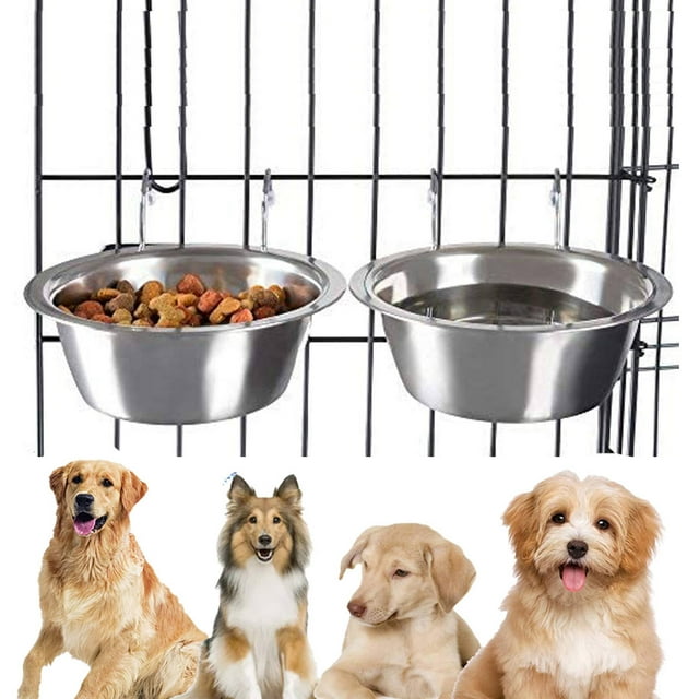 Pet Enjoy Stainless Steel Hanging Pet Bowls for Small Medium Large Dogs