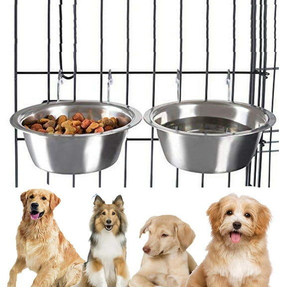 Pet Enjoy Stainless Steel Hanging Pet Bowls for Small Medium Large Dogs and Cats Collection- Cage, Kennel,Dog Pet Crate Feeder Dish with Hook for Food and Water