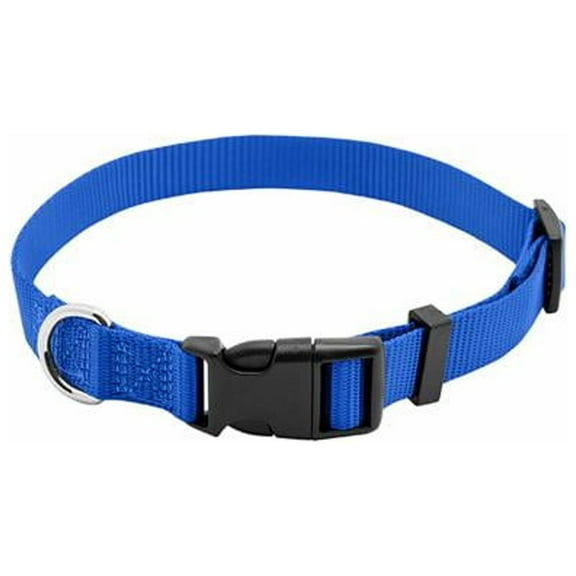 Pet Expert PE223886 Dog Collar, Adjustable, Blue Nylon, Quadlock Buckle, 3/4 x 14 to 20-In. - Quantity 3