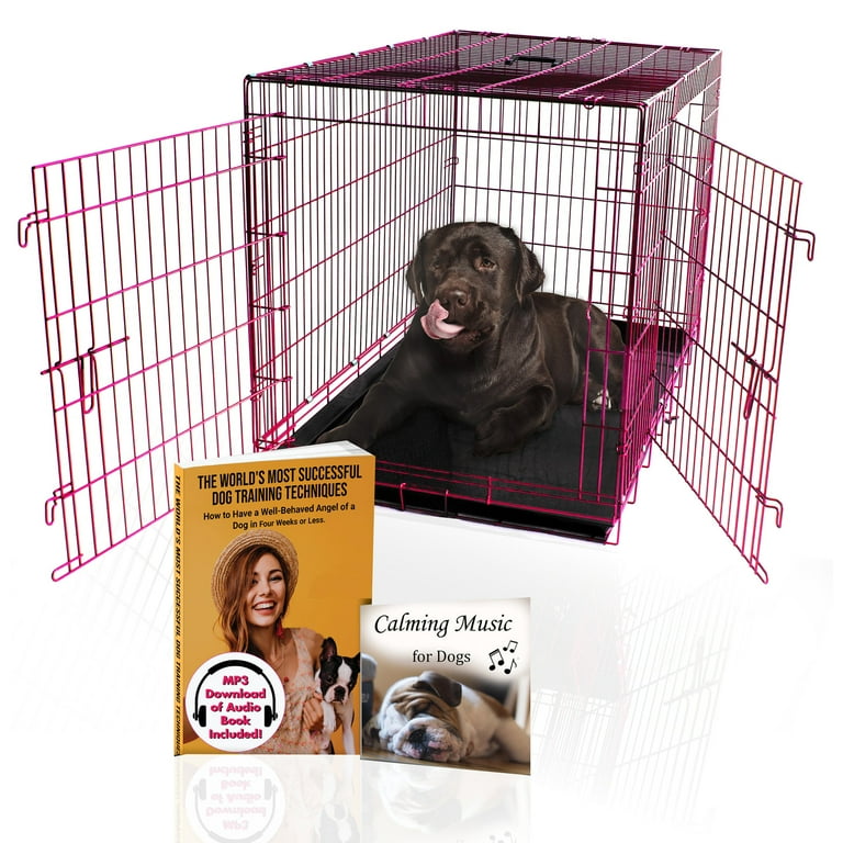 Pet Expressions 48 Inch Pink Colored Metal Wire Dog Crate Available in Various Sizes and Colors Walmart