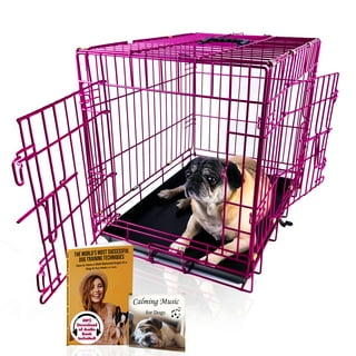 Pink dog crate large discount