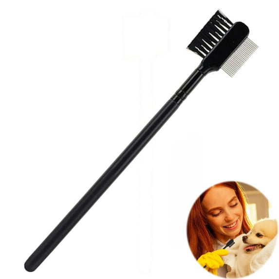 Pet Eye Comb Tear Stain Remover Double-Sided Eye Grooming Brush for Small Dog