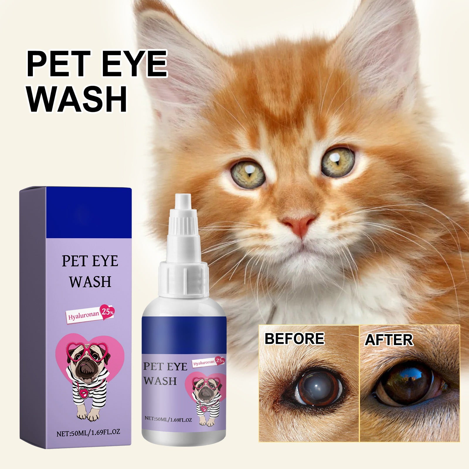 Pet Eye Drops Cat And Dog Eye Care Dry Red Eyes And Odor Removal Eye ...