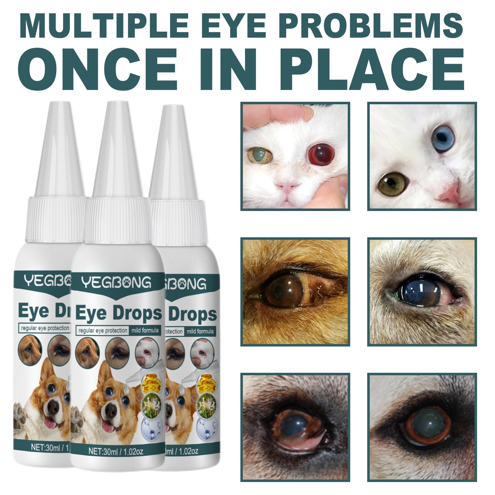 Pet Eye Drops Pet Eye Cleaning Eye Drops for Cats Dogs Home Dog Eye ...