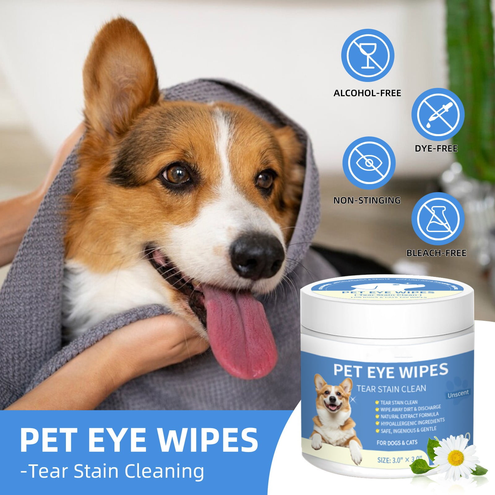 Dog Tear Stains Bathing Dogs Eyes Eye Wash Wiping Dogs Eyes Dog