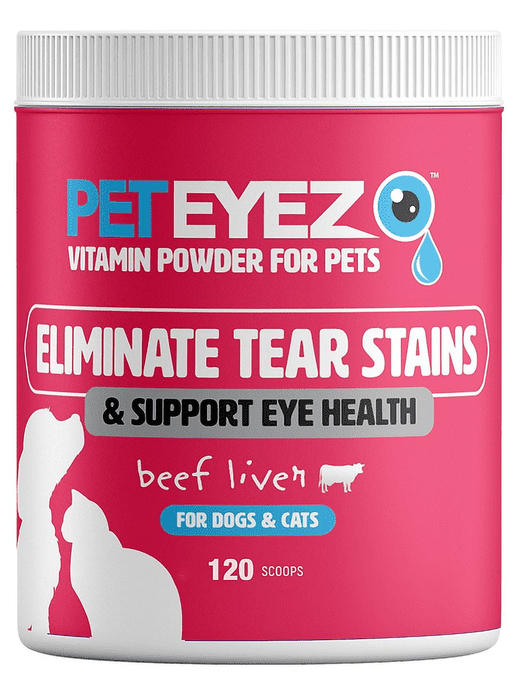 Pet Eyez Dog Eye Tear Stain Remover for Dogs Eye Vitamin Powder for Dogs Beef Flavor