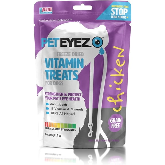 Pet Eyez - Dog Eye Tear Stain Remover for Dogs - Eye Vitamin Treats for Dogs - Chicken - 35 CT