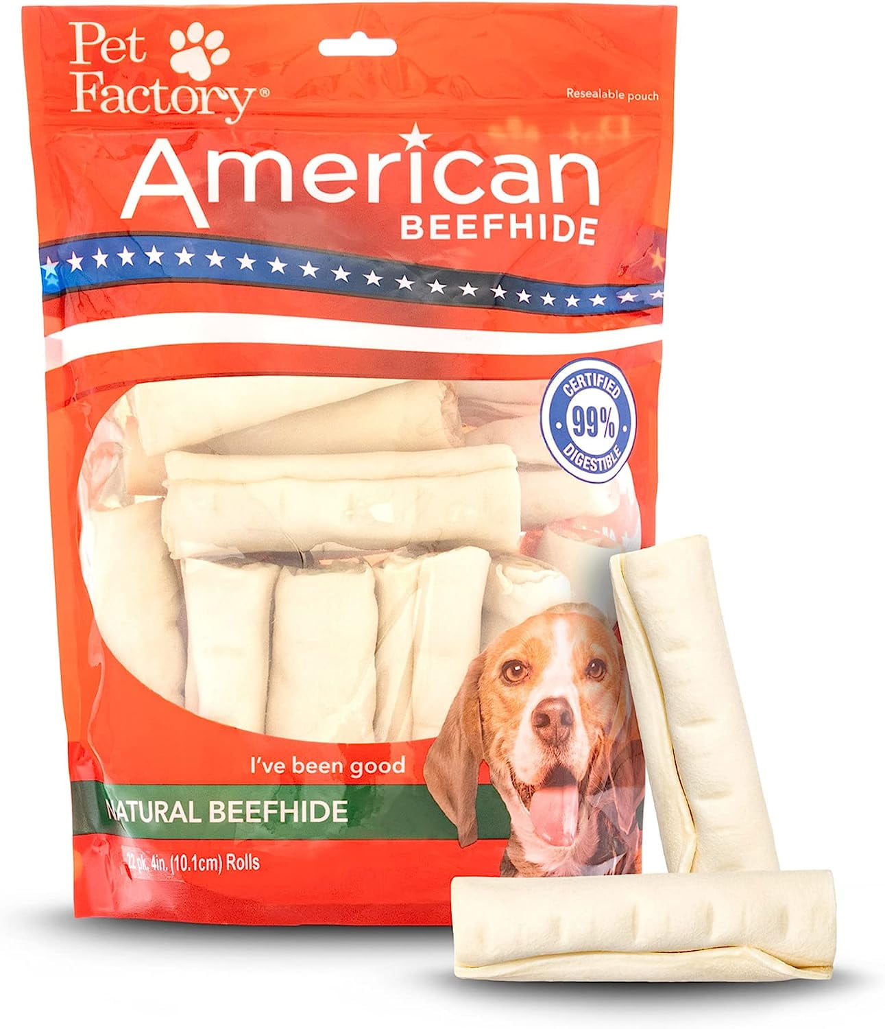 Pet Factory American Beefhide Rolls Dog Chew Treats