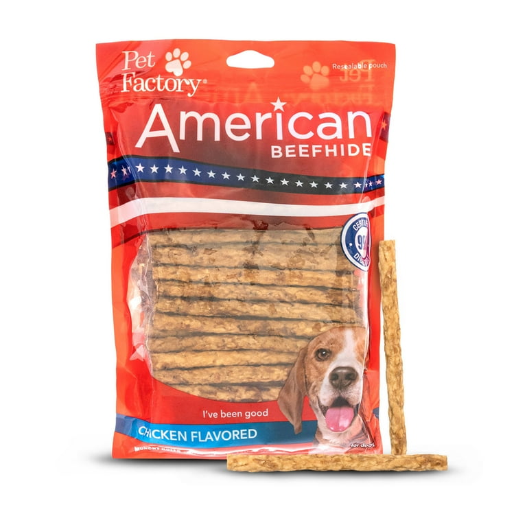Pet Factory American Beefhide 5 Munch Mini Rolls Dog Chew Treats Chicken Flavor 1.5 lbs