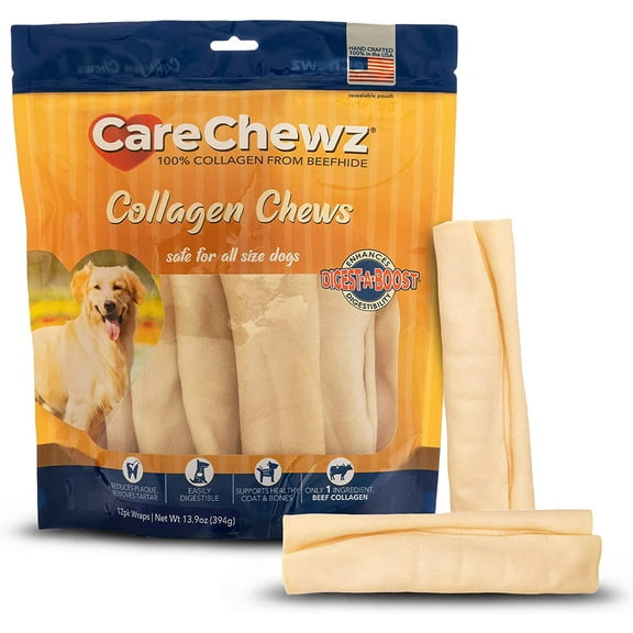 Pet Factory CareChewz Collagen 6-7" Small Wraps Dog Chew Treats - Natural Flavor, 12 Count/1 Pack