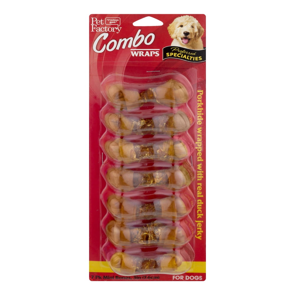 Pet Factory Combo Wraps Pork Hide Wrapped With Real Duck Jerky Dog