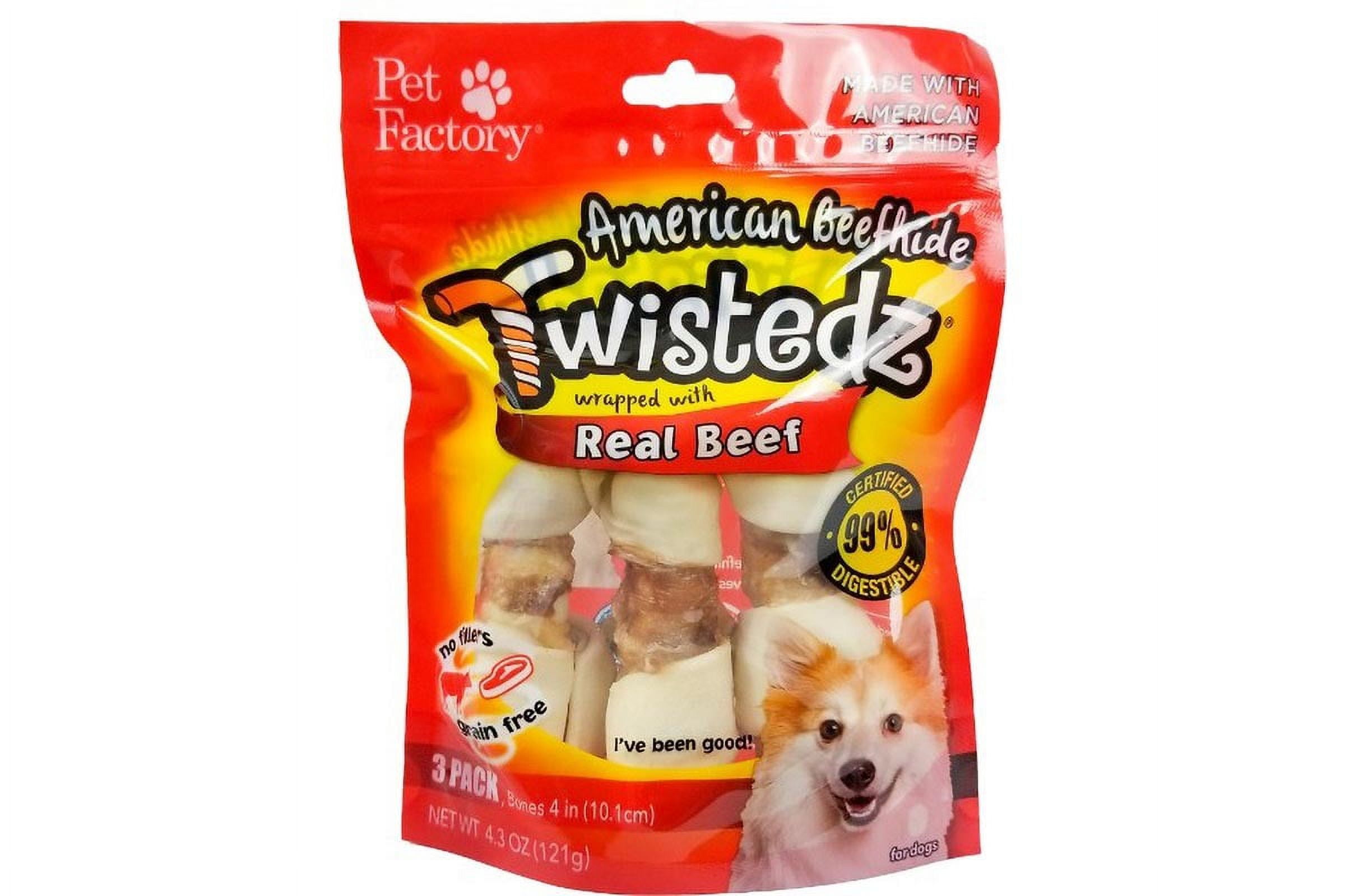 Pet Factory Twistedz American Beefhide 45" Knotted Bones Dog Chew