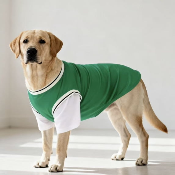 Pet Fake Two-Piece Mid-Large Dog Breathable Mesh Anti-Shedding Coat Green S