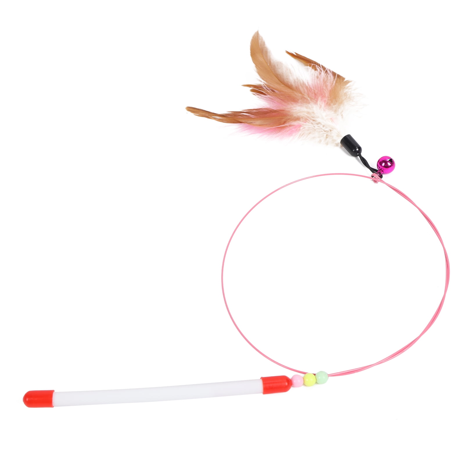 Pet Feather Teaser Retractable Wand Interactive Feather Toys Fishing