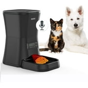 Pet Feeder Iseebiz Food Dispenser for Cats Dogs Features Voice Recording, Timer Programmable, Portion Control, IR Detect, 4 Meals per Day for Small and Medium Pet