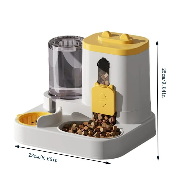 Pet Feeder Pet Feeder and Water Dispenser, 2-in-1 Automatic Food and Water Station, Large Capacity for Small Medium Dogs Cats, Gravity-Fed Design, BPA-Free Water Dispenser