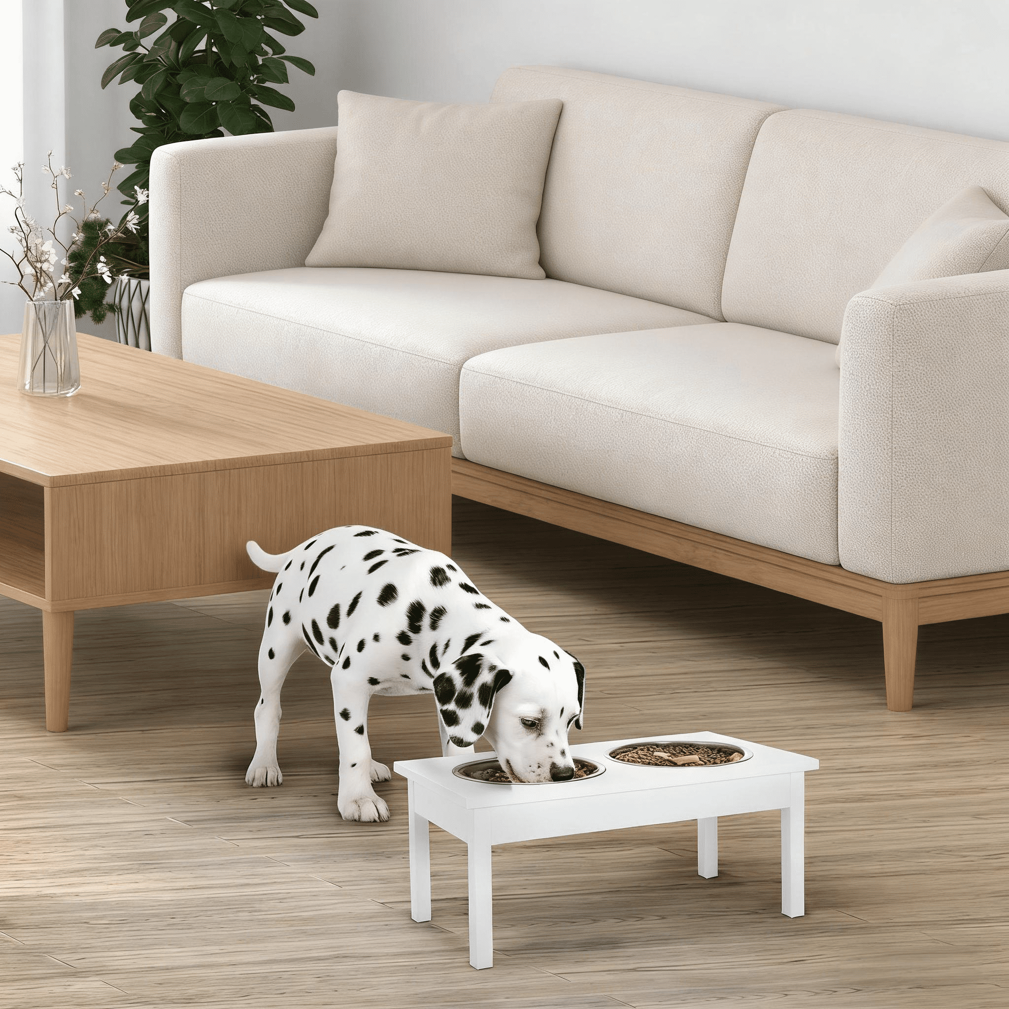 Pet Feeder Stand, Wooden Dog Food Bowls Stand